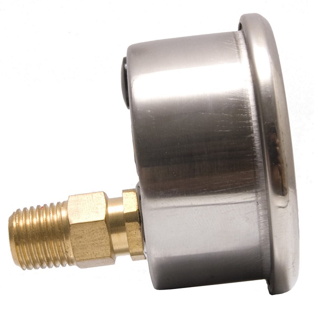 2 1/2" (63mm) 1/4" NPT with Lower Back Connection - Fillable Model J Gauge - 1/4" NPT Lower Back Connection